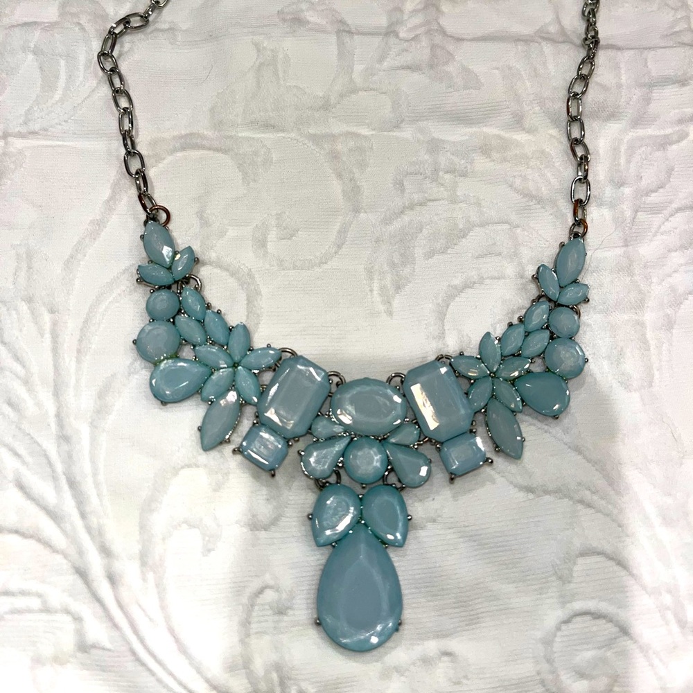 Set of TWO matching necklaces. One turquoise and one light purple.